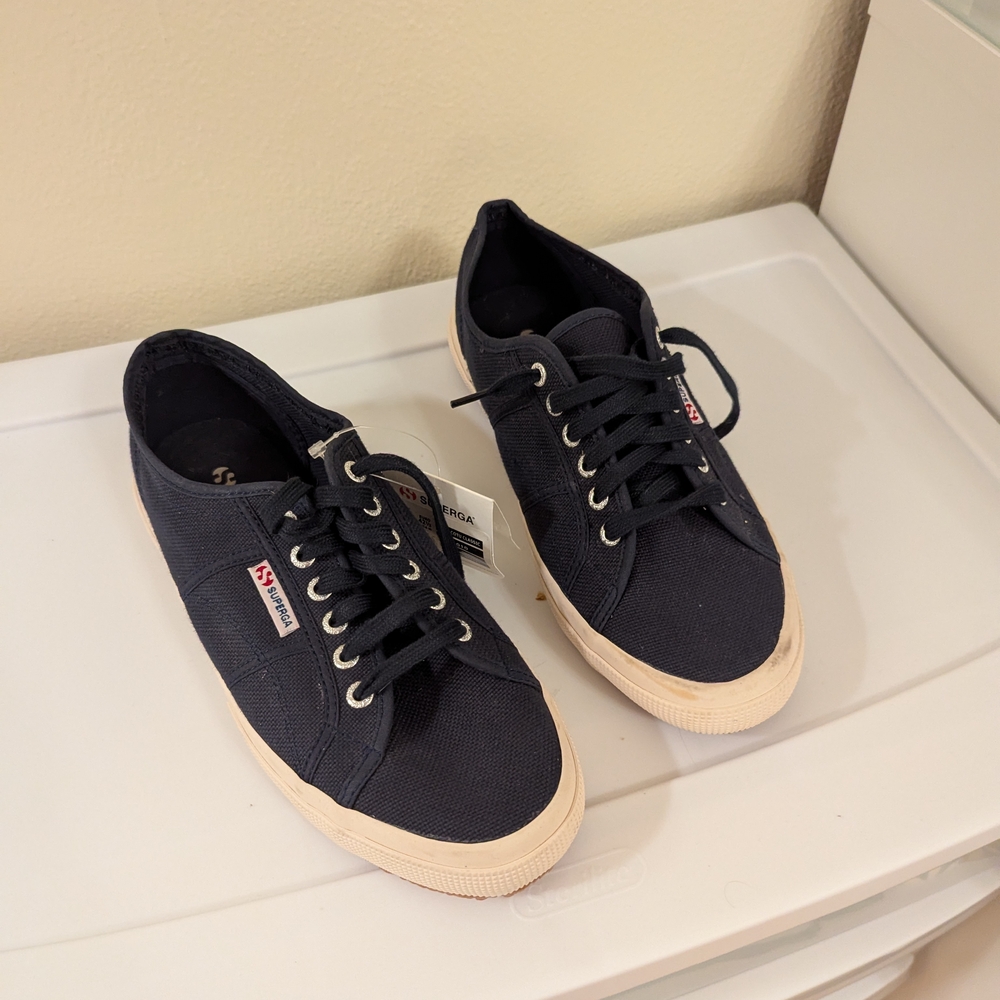 Superga Womens's Navy Canvas Sneakers